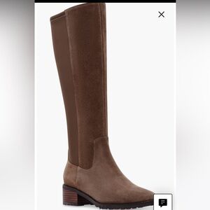 Symone Waterproof Knee High Boot (Women) size:8.5 color Taupe Suede